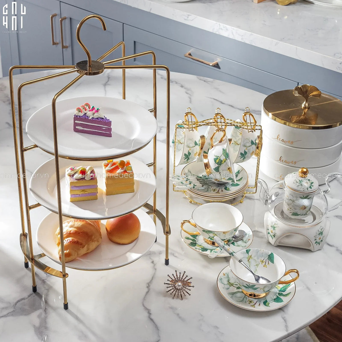 Maison Couture - Đĩa Bánh 3 Tầng Imperia Étagère-SET CHÉN DĨA-Đối tác tại Trung Quốc theo từng đơn đặt hàng-CẬU HAI HOME DECOR