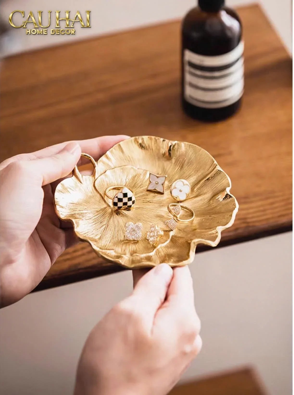 Maison Couture - Đĩa Đồng Lotus D'Or-CẬU HAI HOME DECOR