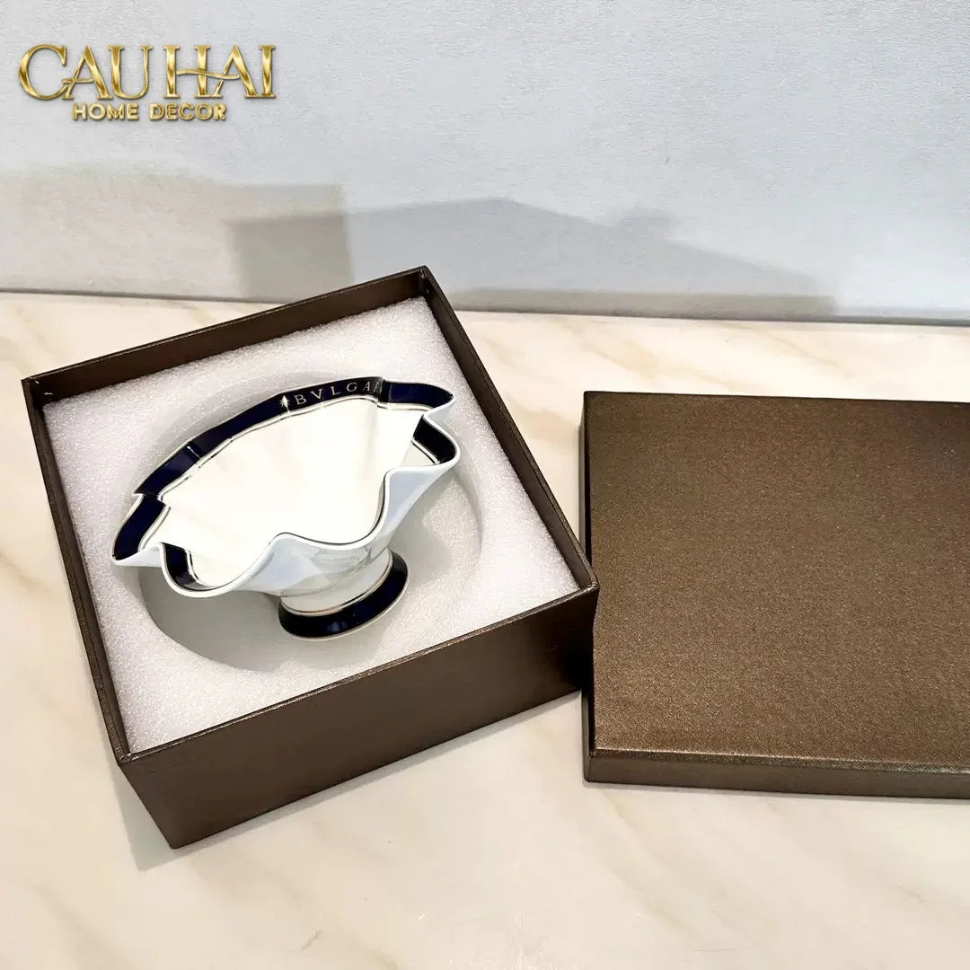 Maison Couture - Đĩa Trái Cây Belle Vie Luxe Blanc & Bleu Minuit Signature Fluid Plateau-CẬU HAI HOME DECOR