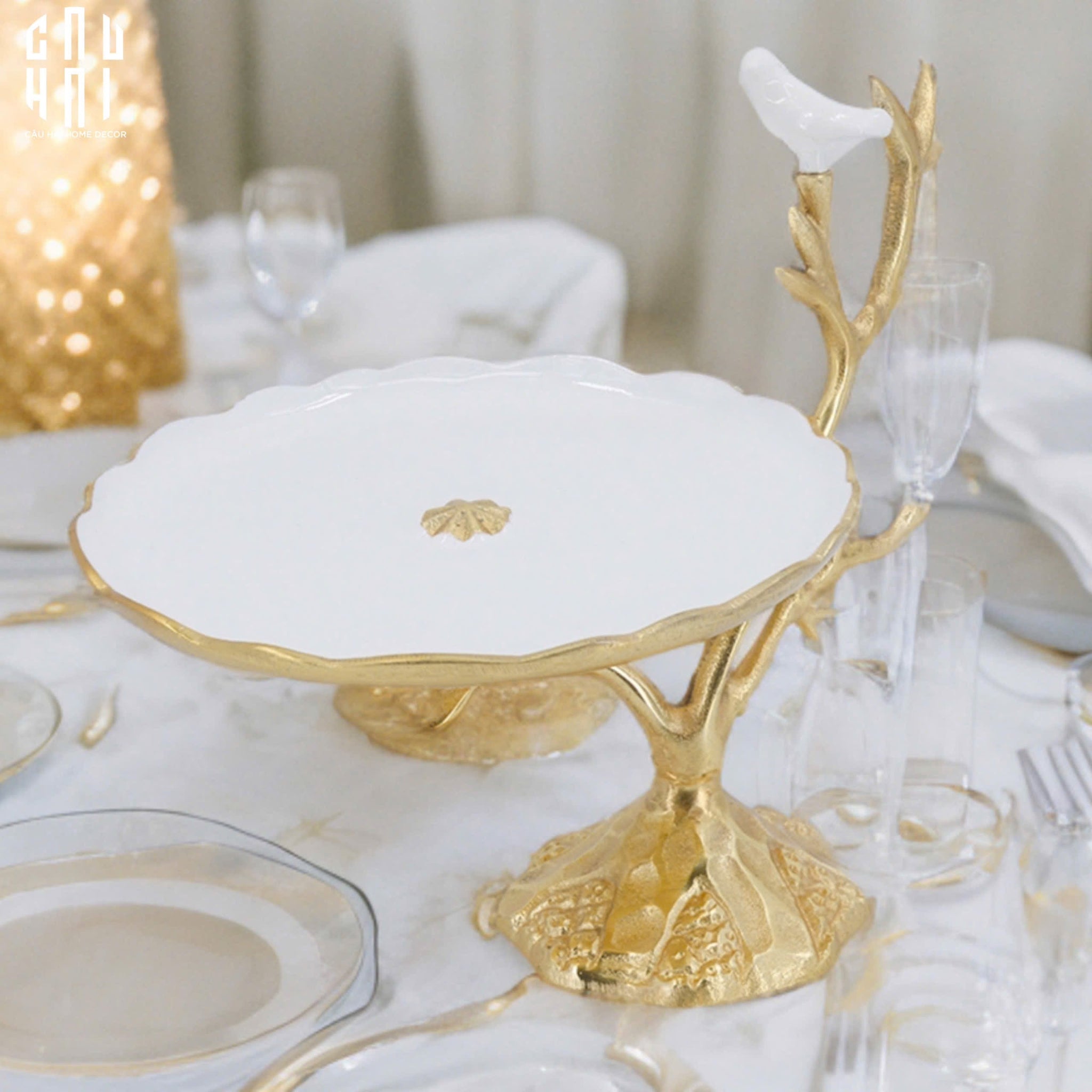 Maison Couture - Đĩa Trái Cây Đồng Brasson Branch Lumière Prestige Gala 17x28x33-CẬU HAI HOME DECOR
