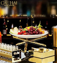 Maison Couture - Đĩa Trái Cây Khay Triptyque Golden Bamboo Decorative Trays-CẬU HAI HOME DECOR