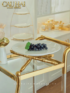 Maison Couture - Đĩa Trái Cây Khay Triptyque Golden Bamboo Decorative Trays-CẬU HAI HOME DECOR
