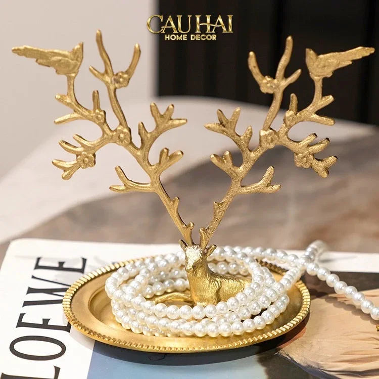 Maison Couture - Đĩa Trang Sức Arbre à Bijoux Antler Doré-CẬU HAI HOME DECOR