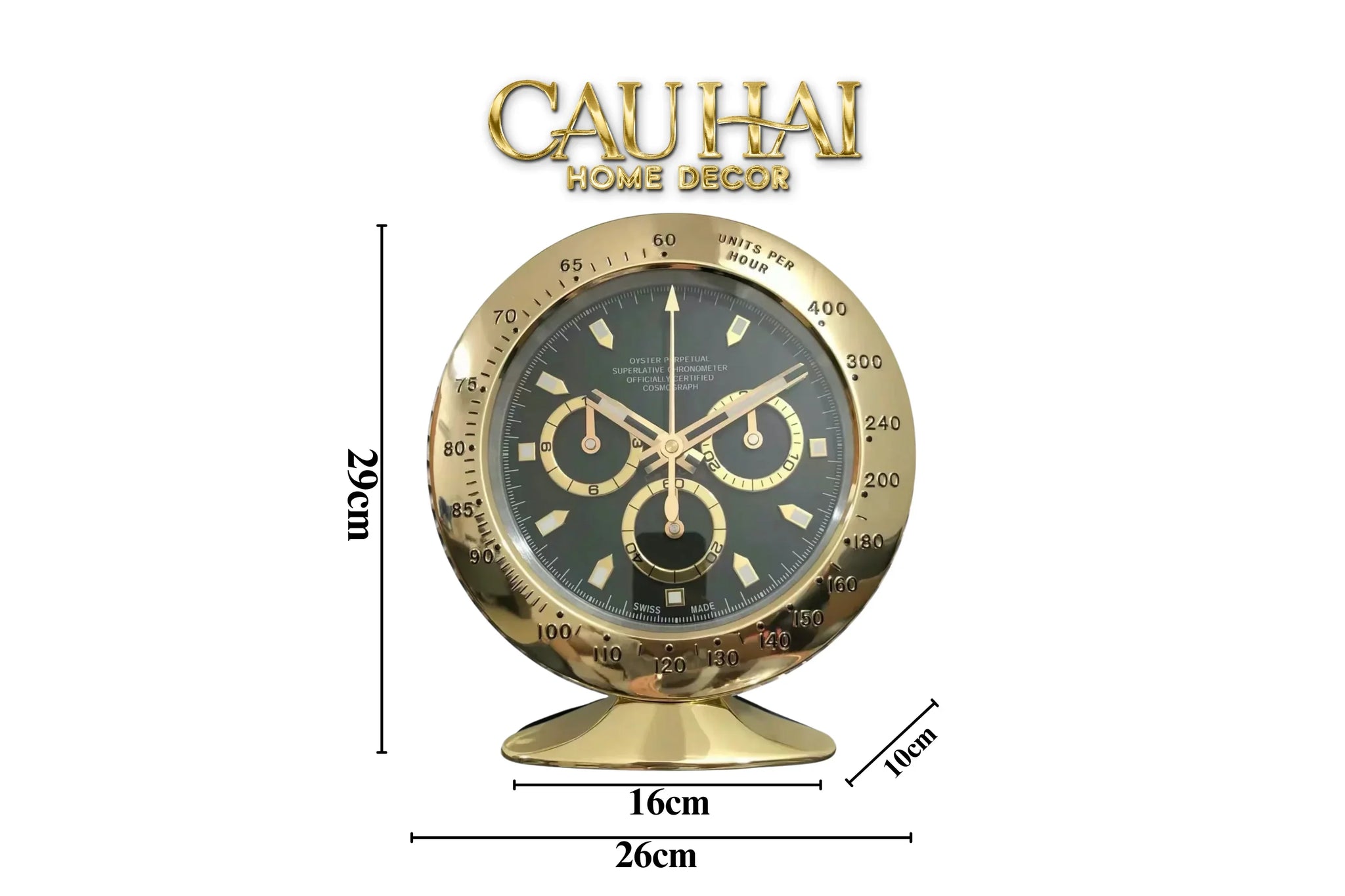Maison Couture - Đồng Hồ Để Bàn Bản Đặc Biệt Royal Champagne Atélier Clock - Prestige Timepiece 10x16x29-CẬU HAI HOME DECOR