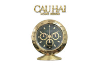 Maison Couture - Đồng Hồ Để Bàn Bản Đặc Biệt Royal Champagne Atélier Clock - Prestige Timepiece 10x16x29-CẬU HAI HOME DECOR