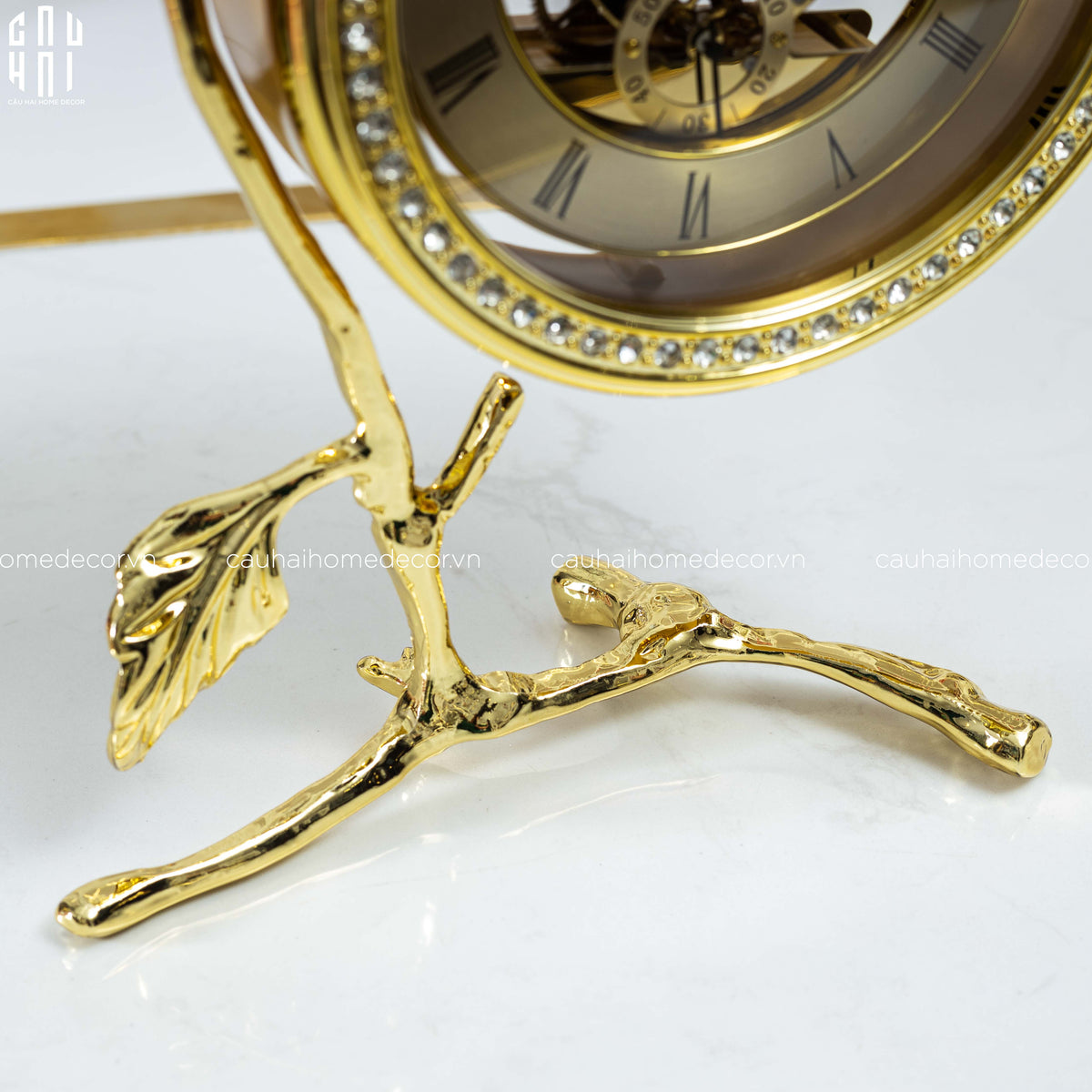 Maison Couture - Đồng Hồ Để Bàn Bằng Đồng Golden Empire Emperor Bird Of The Paradise Castle 11x22x20-Đồng hồ để bàn-CẬU HAI HOME DECOR-CẬU HAI HOME DECOR