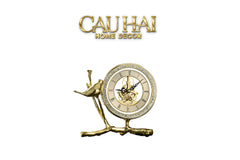 Maison Couture - Đồng Hồ Để Bàn Bằng Đồng Golden Empire Emperor Bird Of The Paradise Castle 11x22x20-CẬU HAI HOME DECOR