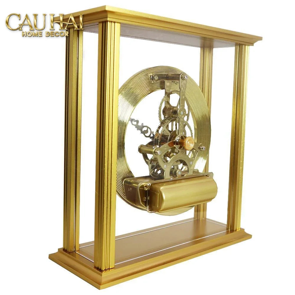 Maison Couture - Đồng Hồ Để Bàn Cổ Điển Bằng Đồng Birmingham Palais D'Or Classique 22x27-Đồng hồ để bàn-Đối tác tại Trung Quốc theo từng đơn đặt hàng-CẬU HAI HOME DECOR