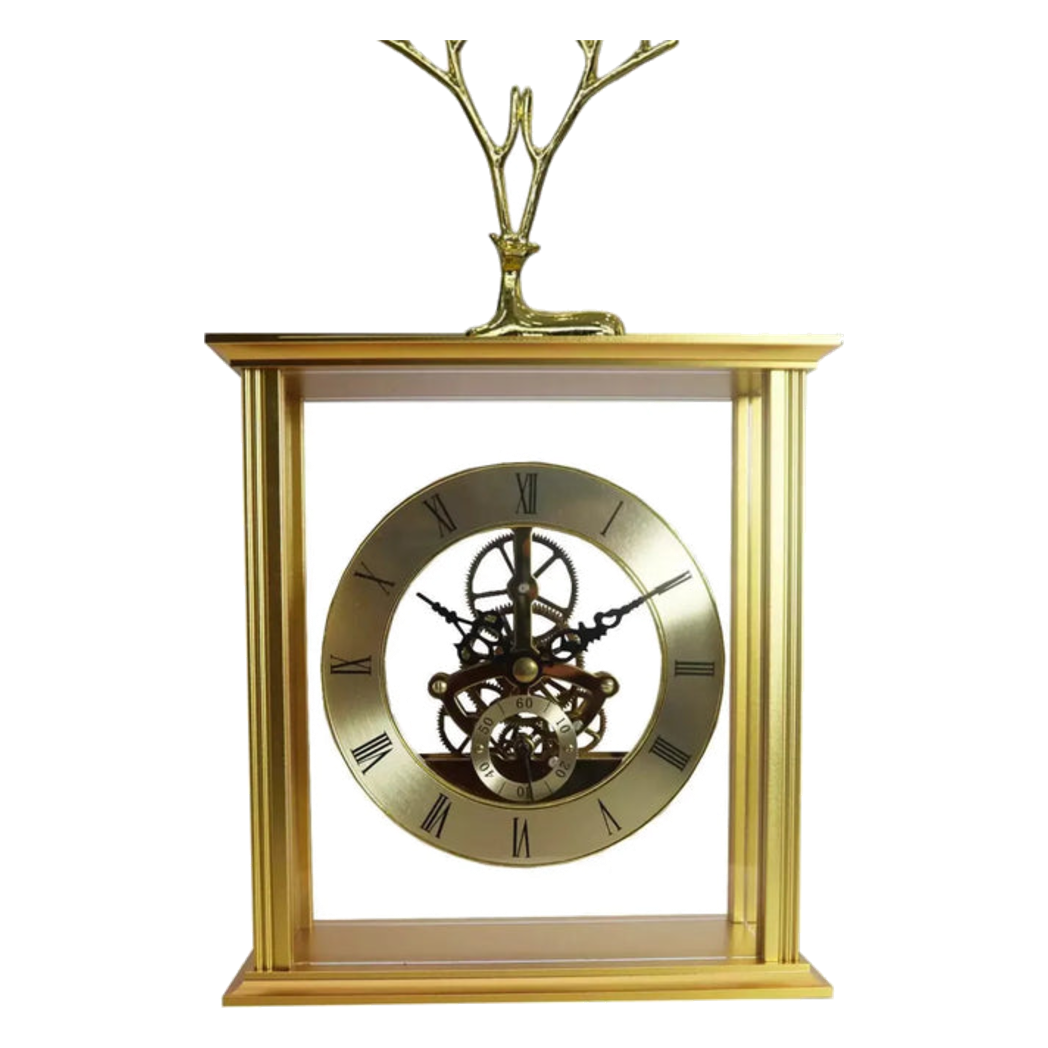 Maison Couture - Đồng Hồ Để Bàn Cổ Điển Bằng Đồng Birmingham Palais D'Or Classique 22x27-Đồng hồ để bàn-Đối tác tại Trung Quốc theo từng đơn đặt hàng-CẬU HAI HOME DECOR