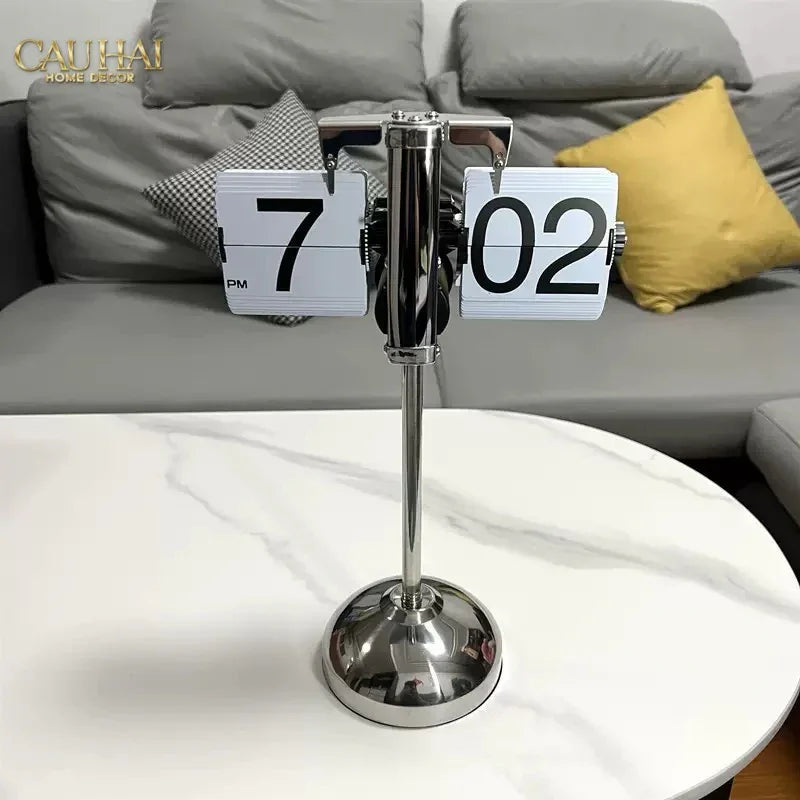 Maison Couture - Đồng Hồ Lật Chân Cao Highclass Flip Clock Retro Blanc 21x40/60-CẬU HAI HOME DECOR