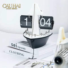 Maison Couture - Đồng Hồ Lật Retro Tàu Biển Flip Clock Cruise Ship 21x8x17-CẬU HAI HOME DECOR