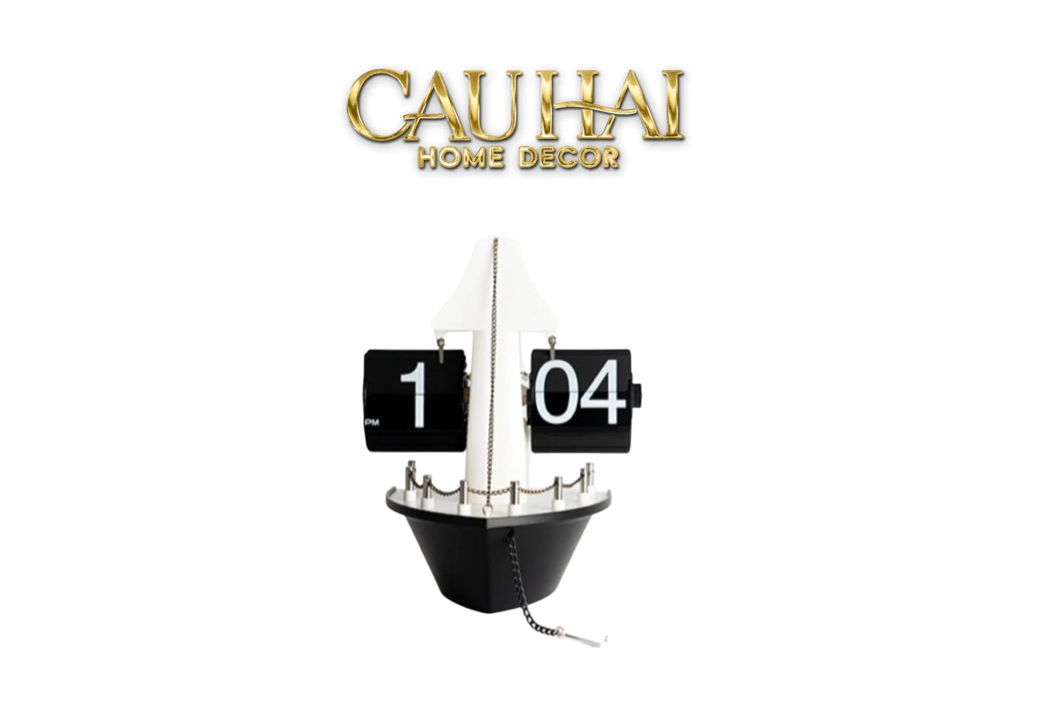 Maison Couture - Đồng Hồ Lật Retro Tàu Biển Flip Clock Cruise Ship 21x8x17-CẬU HAI HOME DECOR