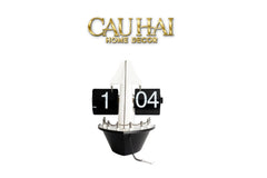 Maison Couture - Đồng Hồ Lật Retro Tàu Biển Flip Clock Cruise Ship 21x8x17-CẬU HAI HOME DECOR