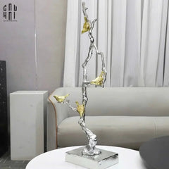 Maison Couture Elysian - Tượng Nhánh Cây Đồng Mạ Bạc Platinum Argente Imperium Jardin 25x70-CẬU HAI HOME DECOR