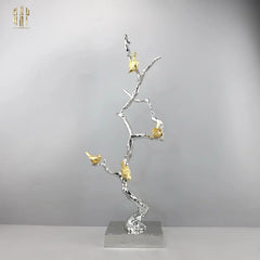 Maison Couture Elysian - Tượng Nhánh Cây Đồng Mạ Bạc Platinum Argente Imperium Jardin 25x70-CẬU HAI HOME DECOR