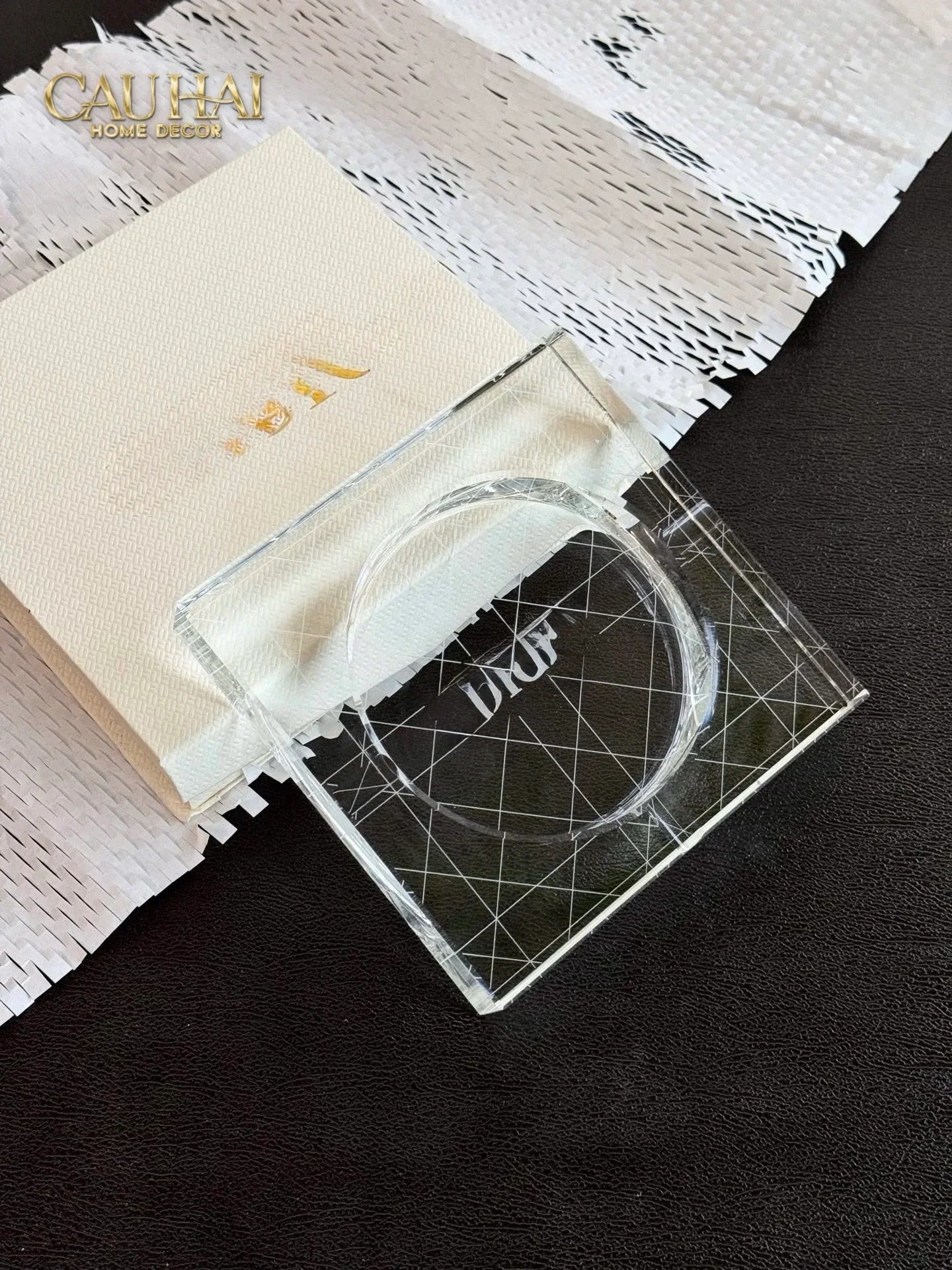 Maison Couture - Gạt Tàn Pha Lê D.O Cristalleries Ashtray Full Box Size 15-CẬU HAI HOME DECOR