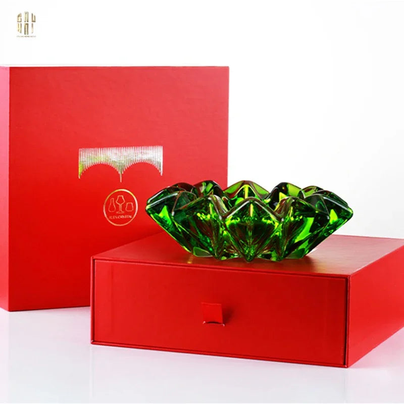 Maison Couture - Gạt Tàn Pha Lê Lục Bảo Émeraude Cristalleries Décor Ashtrays S9-CẬU HAI HOME DECOR