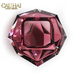 Maison Couture - Gạt Tàn Pha Lê Ruby Cristallerie Rouge Ambré Diamant Ashtray 7x14-CẬU HAI HOME DECOR