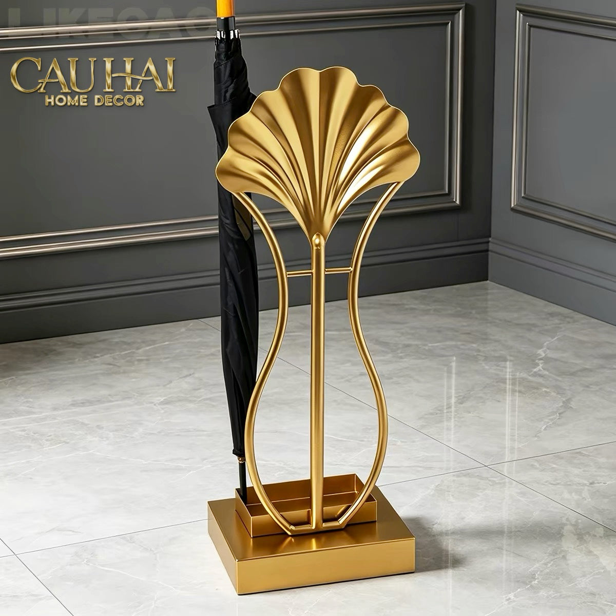 Maison Couture - Giá Để Ô Kim Loại Ginkgo Sculptural D'Or H89-Giá để ô-CẬU HAI HOME DECOR-CẬU HAI HOME DECOR