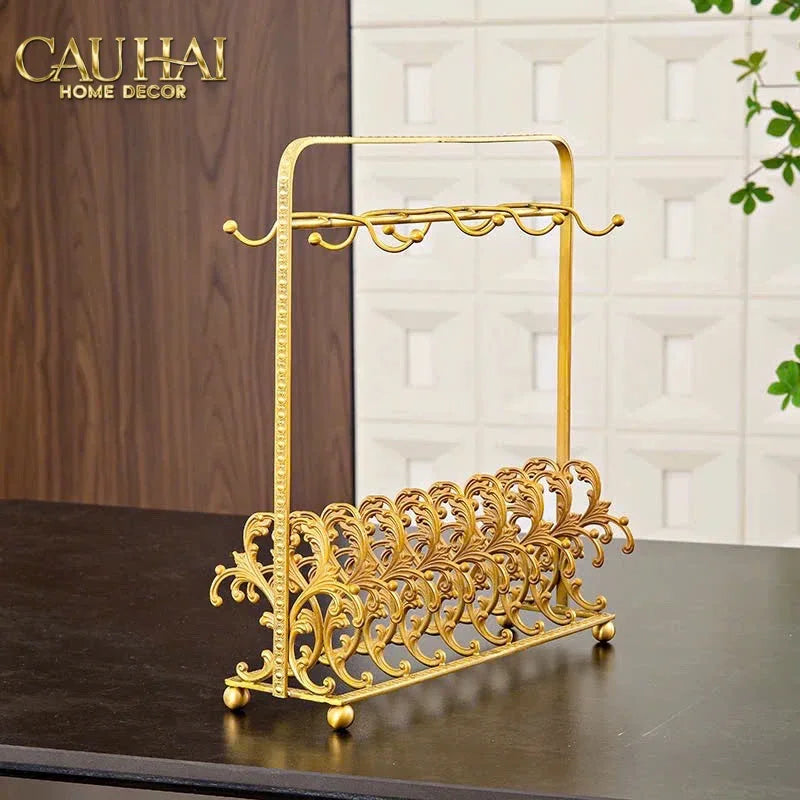 Maison Couture - Giá Treo Tách Trà Bằng Đồng Présentoir de Tasses Papillon en Laiton Doré 31x35-CẬU HAI HOME DECOR