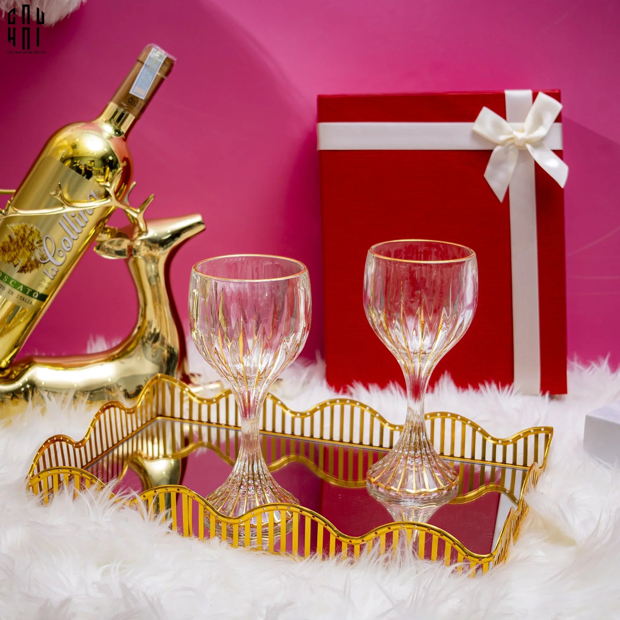 Maison Couture - Gift Set 2 Ly Pha Lê Vino Russo BCR Victoria Cristalleries Glasses-CẬU HAI HOME DECOR