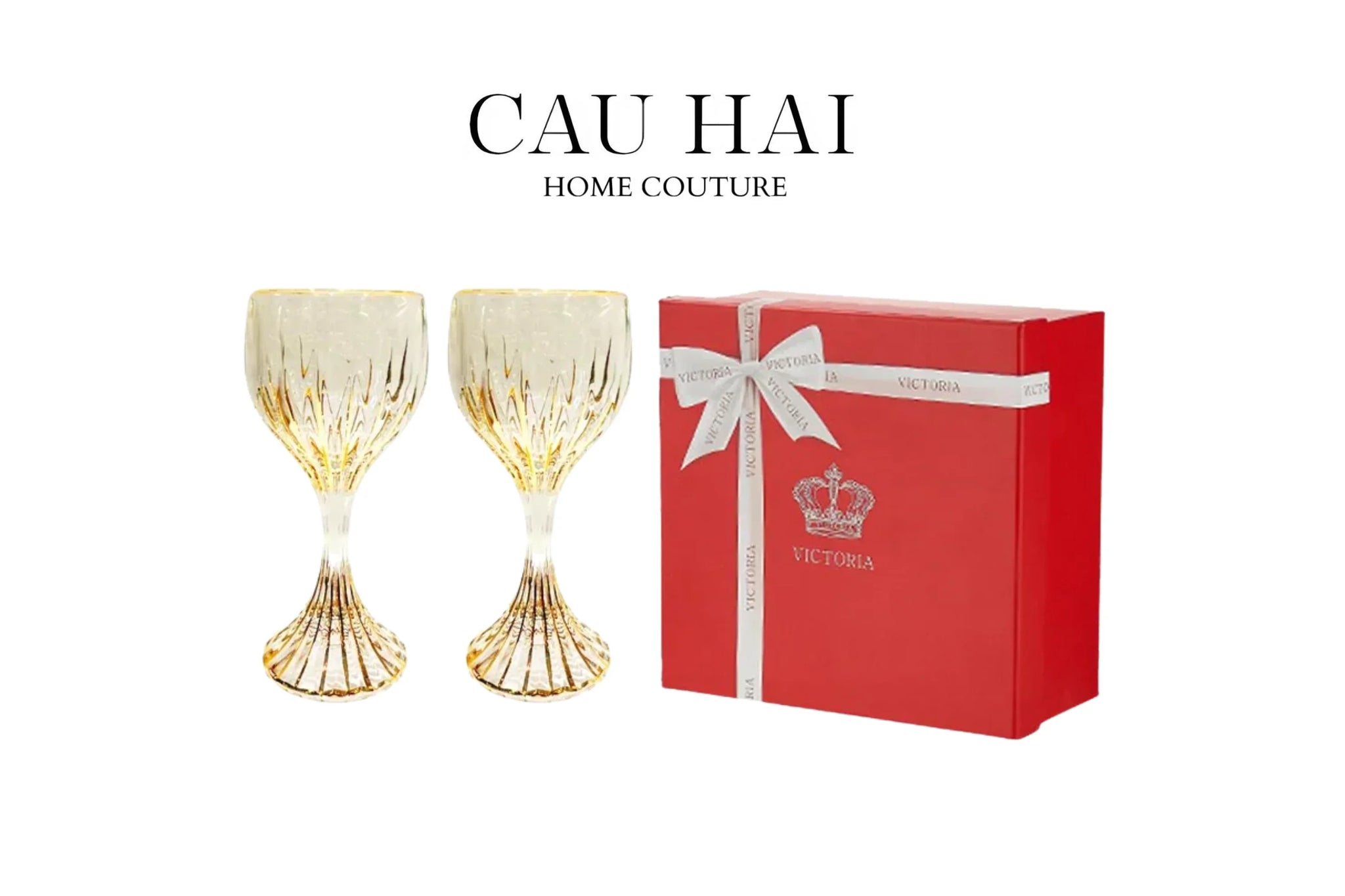 Maison Couture - Gift Set 2 Ly Pha Lê Vino Russo BCR Victoria Cristalleries Glasses-CẬU HAI HOME DECOR