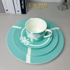 Maison Couture - Gift Set 2 Tách Trà Élégance Turquoise Ribbon 4Pcs-CẬU HAI HOME DECOR
