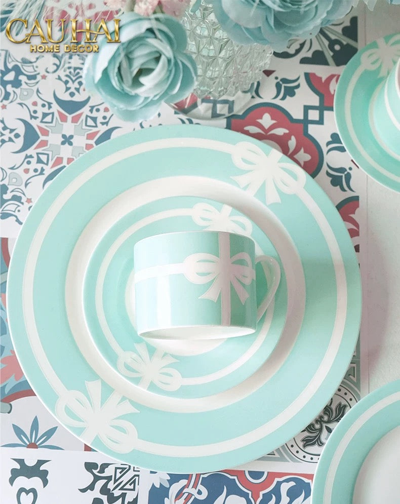 Maison Couture - Gift Set 2 Tách Trà Élégance Turquoise Ribbon 4Pcs-CẬU HAI HOME DECOR
