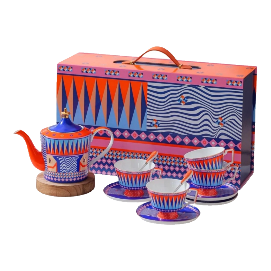 Maison Couture – Gift Set Bình Trà 6 Tách - Prismatique Royale Arlequin 13pcs.-SET BÌNH TRÀ-Đối tác tại Trung Quốc theo từng đơn đặt hàng-CẬU HAI HOME DECOR