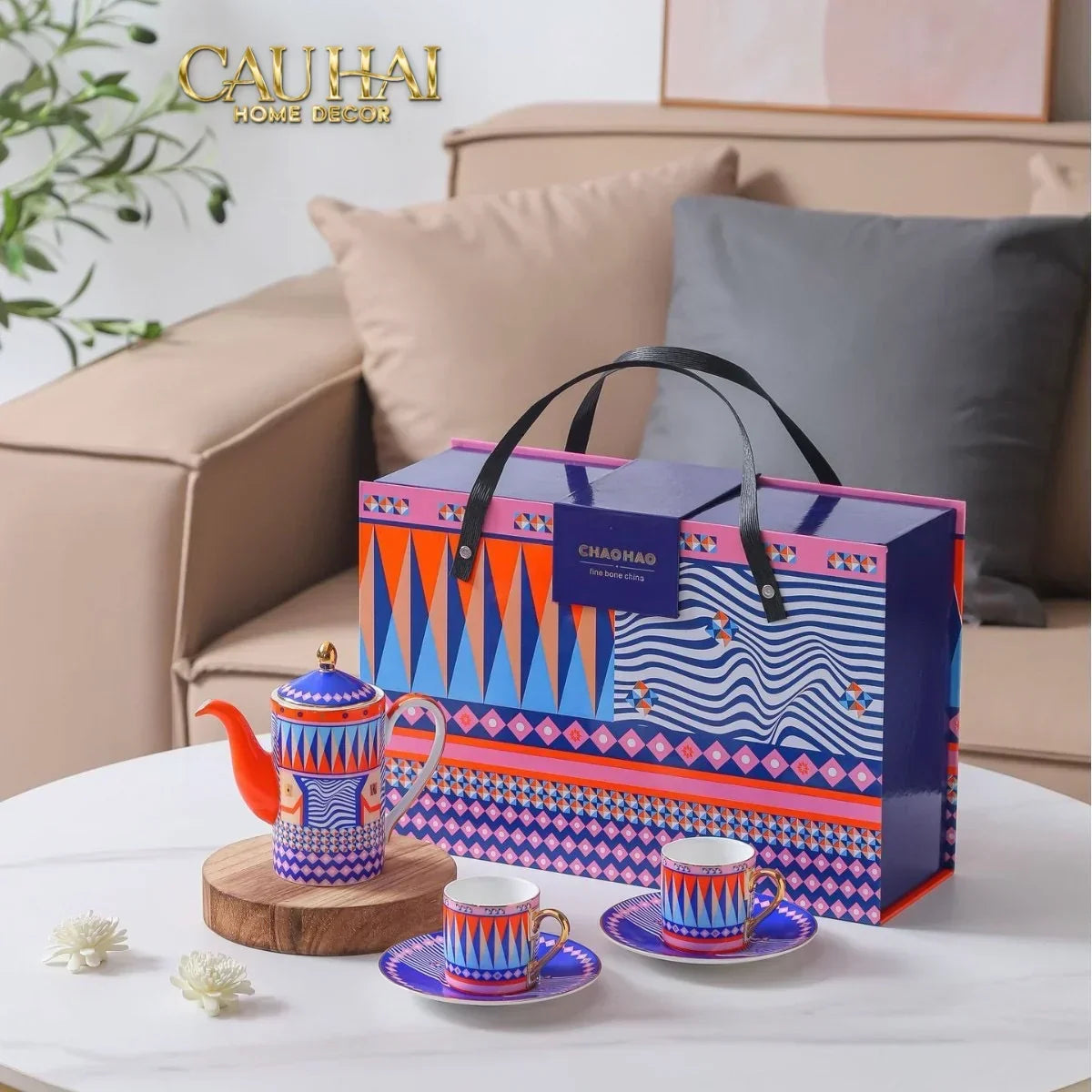 Maison Couture – Gift Set Bình Trà 6 Tách - Prismatique Royale Arlequin 13pcs.-SET BÌNH TRÀ-Đối tác tại Trung Quốc theo từng đơn đặt hàng-CẬU HAI HOME DECOR