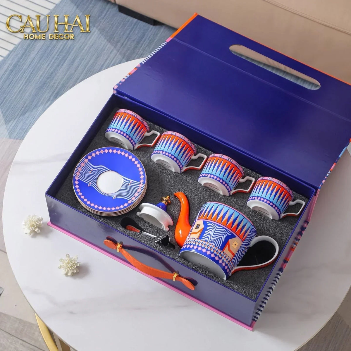 Maison Couture – Gift Set Bình Trà 6 Tách - Prismatique Royale Arlequin 13pcs.-SET BÌNH TRÀ-Đối tác tại Trung Quốc theo từng đơn đặt hàng-CẬU HAI HOME DECOR