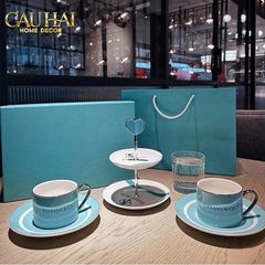 Maison Couture - Gift Set Bình Trà Chiều British Heritage Turquoise Élegance Afternoon Tea Set 5pcs-CẬU HAI HOME DECOR
