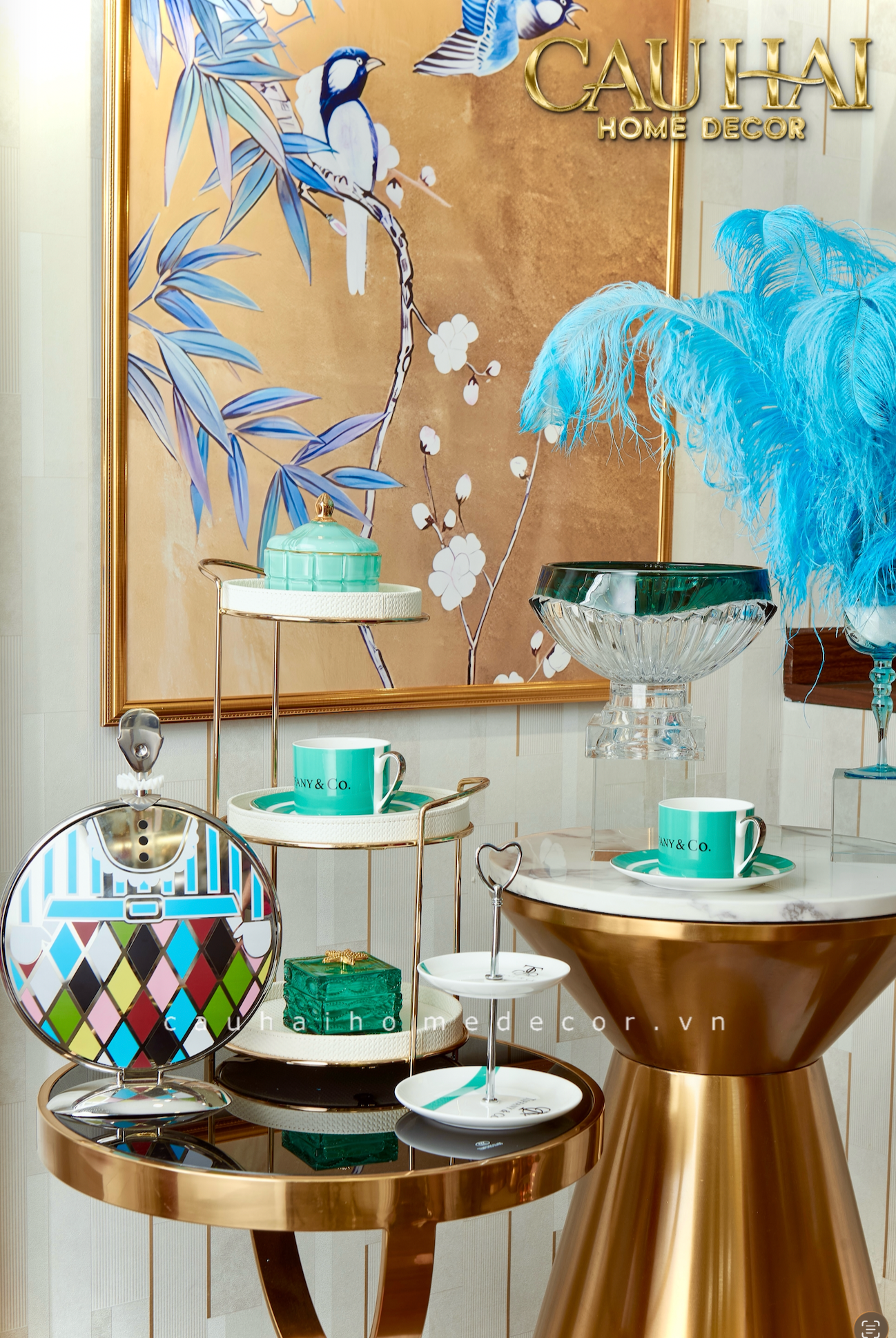 Maison Couture - Gift Set Bình Trà Chiều British Heritage Turquoise Élegance Afternoon Tea Set 5pcs-CẬU HAI HOME DECOR