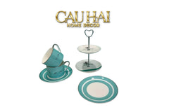 Maison Couture - Gift Set Bình Trà Chiều British Heritage Turquoise Élegance Afternoon Tea Set 5pcs-CẬU HAI HOME DECOR