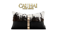 Maison Couture - Gối Da Ceinture Métallique En Cuir Ombré 30X50-CẬU HAI HOME DECOR