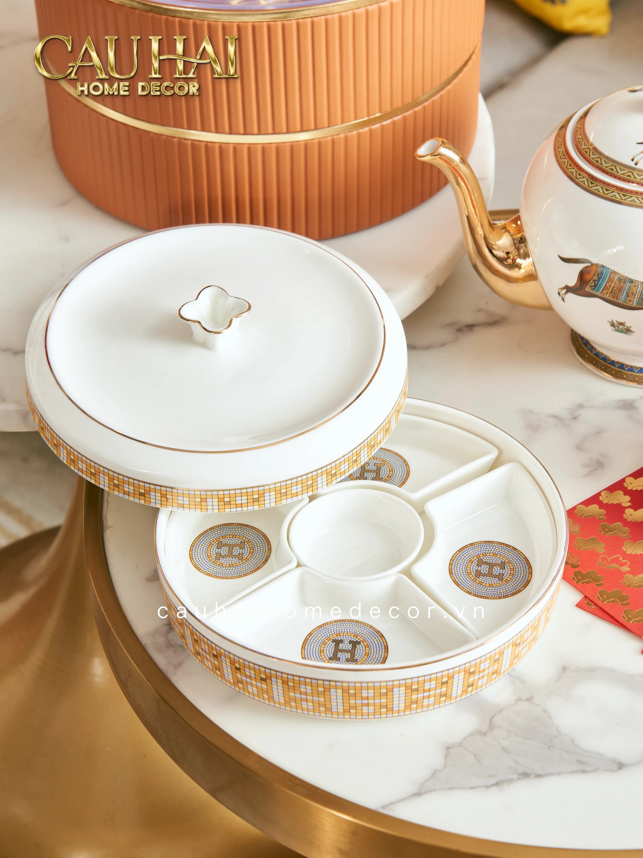 Maison Couture - Hộp Bánh Mứt Helios Mosaïque Signature H-CẬU HAI HOME DECOR