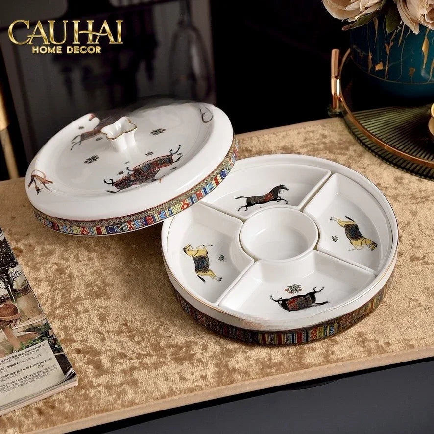 Maison Couture - Hộp Bánh Mứt Legacy Équestre Héritage-Lọ kẹo Canister Bonbonnière-Đối tác tại Trung Quốc theo từng đơn đặt hàng-CẬU HAI HOME DECOR