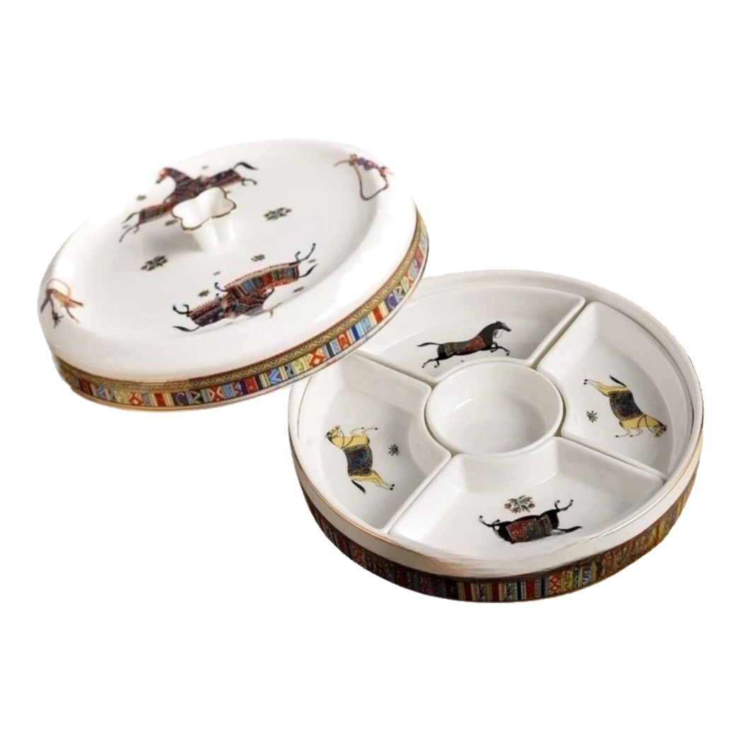 Maison Couture - Hộp Bánh Mứt Legacy Équestre Héritage-Lọ kẹo Canister Bonbonnière-Đối tác tại Trung Quốc theo từng đơn đặt hàng-CẬU HAI HOME DECOR