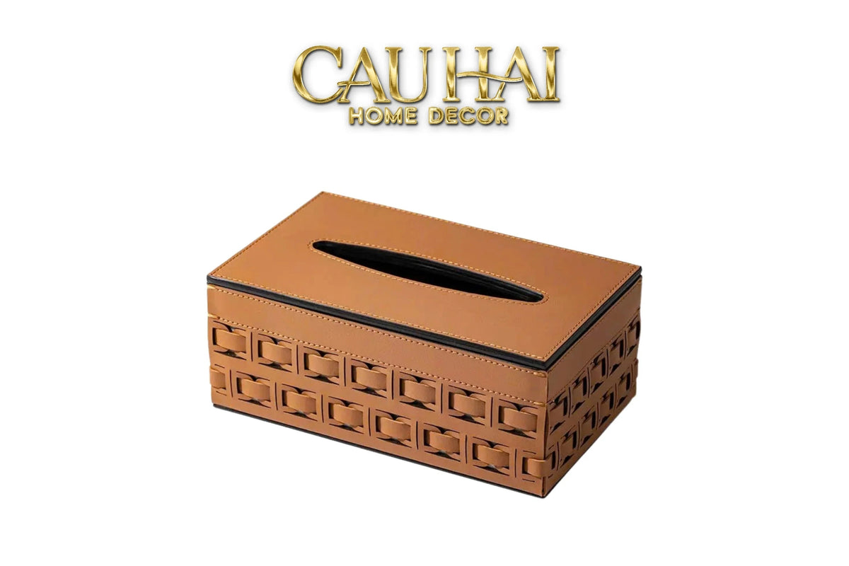 Maison Couture - Hộp Khăn Giấy Boîte à Mouchoirs Décorative Cognac 13.5 × 21-HỘP KHĂN GIẤY-Đối tác tại Trung Quốc theo từng đơn đặt hàng-CẬU HAI HOME DECOR
