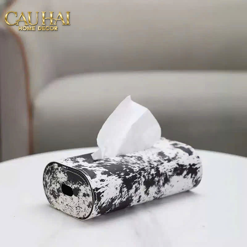 Maison Couture - Hộp Khăn Giấy Da Atélier Lux Leather Arctic Patina Tissue Box - CẬU HAI HOME DECOR
