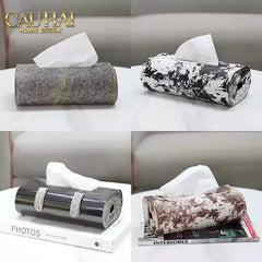 Maison Couture - Hộp Khăn Giấy Da Atélier Lux Leather Snowy Arctic Patina-CẬU HAI HOME DECOR