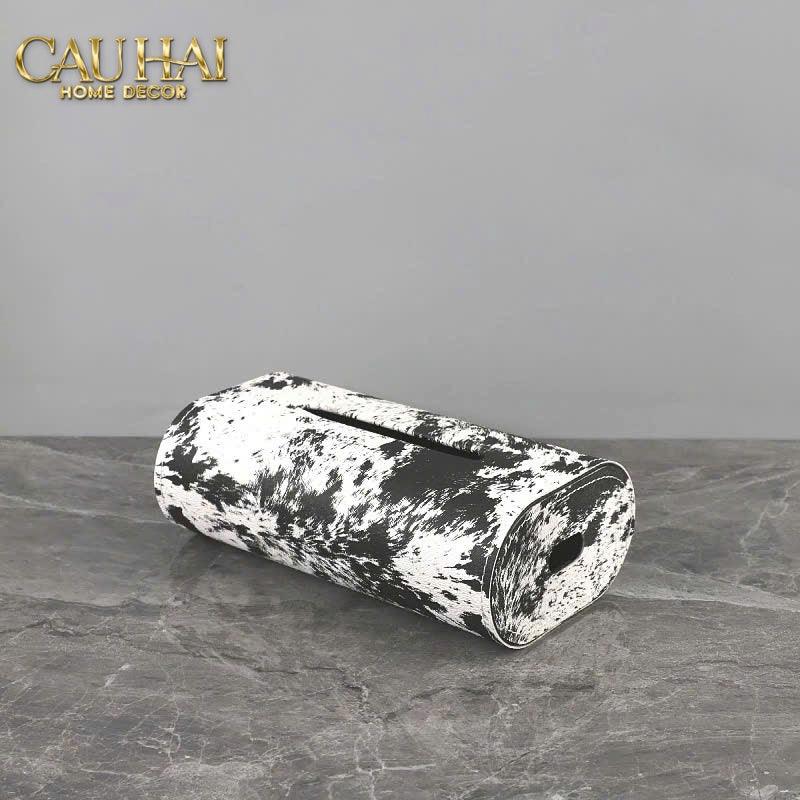 Maison Couture - Hộp Khăn Giấy Da Atélier Lux Leather Snowy Arctic Patina-CẬU HAI HOME DECOR