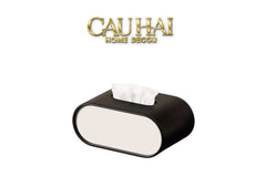 Maison Couture - Hộp Khăn Giấy Da Atélier Noir Leather Orbit Savoire Medusa Édition 13x22 - Noire-CẬU HAI HOME DECOR
