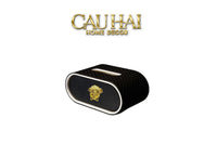 Maison Couture - Hộp Khăn Giấy Da Atélier Noir Leather Orbit Savoire Medusa Édition 13x22 - Noire-CẬU HAI HOME DECOR