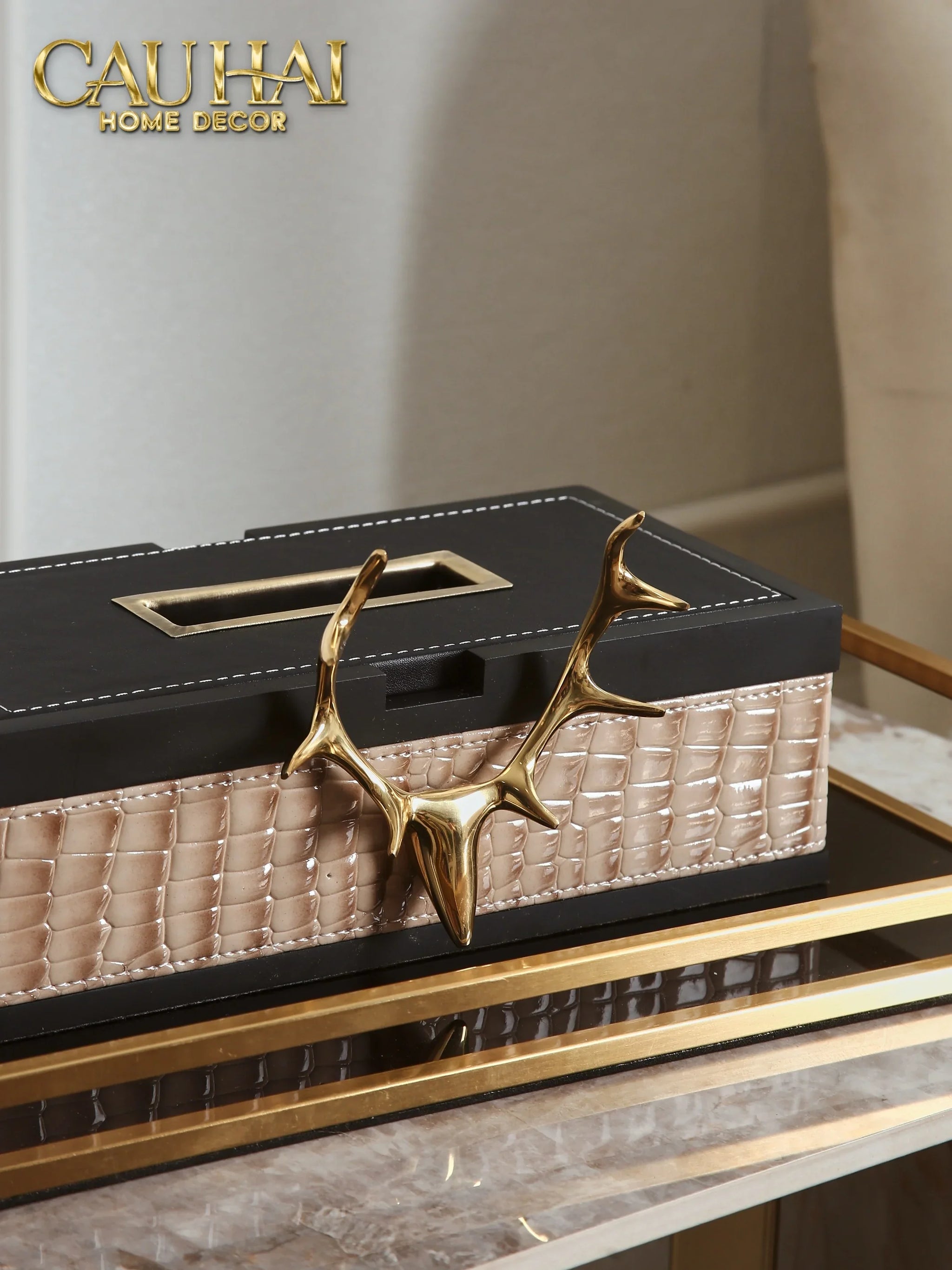 Maison Couture - Hộp Khăn Giấy Exotic Lux Croco - Elk Édition Spéciale-CẬU HAI HOME DECOR