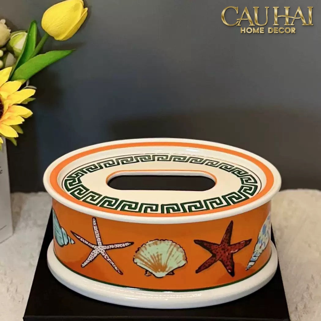 Maison Couture - Hộp Khăn Giấy Ginori Aquarium Oval Porcelain Vanity - CẬU HAI HOME DECOR