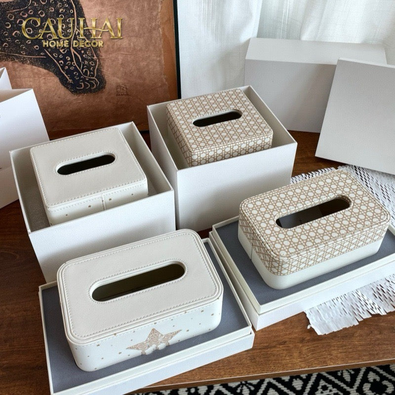 Maison Couture - Hộp Khăn Giấy Haute Leather D'Ivoire D Class Atélier 13x20x12-CẬU HAI HOME DECOR