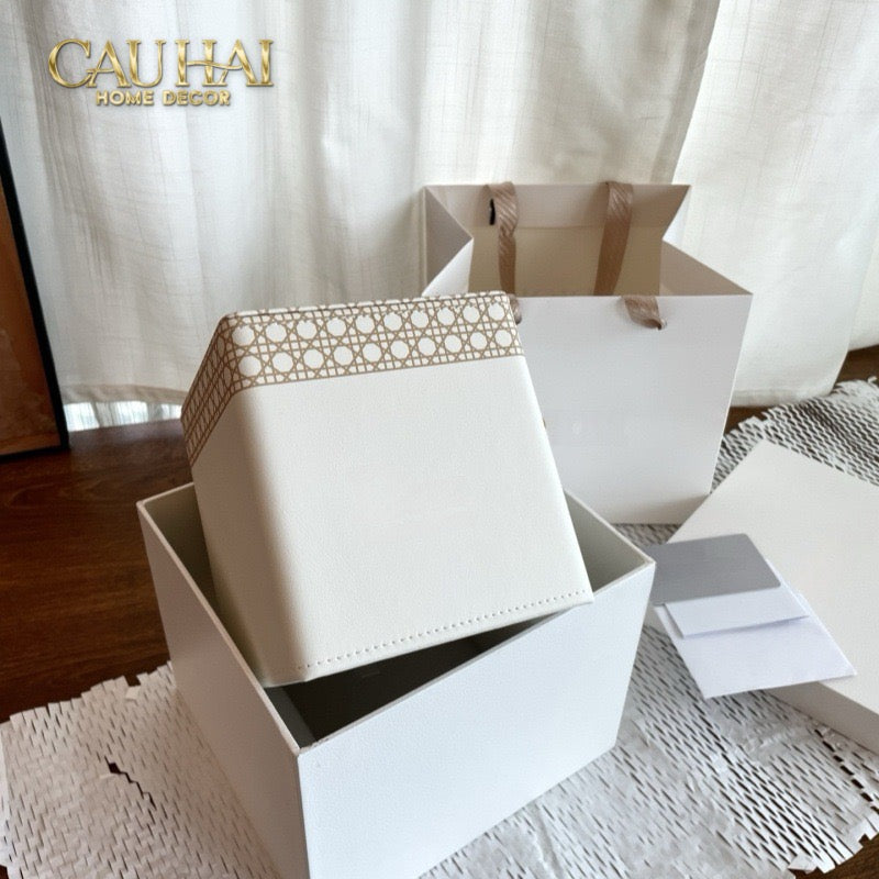 Maison Couture - Hộp Khăn Giấy Haute Leather D'Ivoire D Class Atélier 13x20x12-HỘP KHĂN GIẤY-CẬU HAI HOME DECOR-CẬU HAI HOME DECOR
