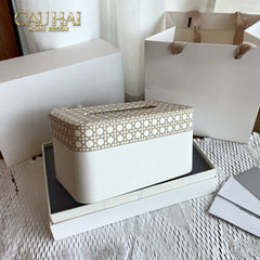 Maison Couture - Hộp Khăn Giấy Haute Leather D'Ivoire D Class Atélier 13x20x12-CẬU HAI HOME DECOR