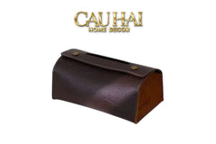 Maison Couture - Hộp Khăn Giấy Lux Leather Saddlecraft Noir-CẬU HAI HOME DECOR